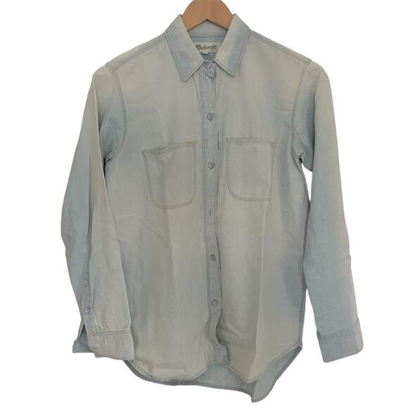 Madewell Light Blue Denim Button-Up Shirt - Picture 2 of 6
